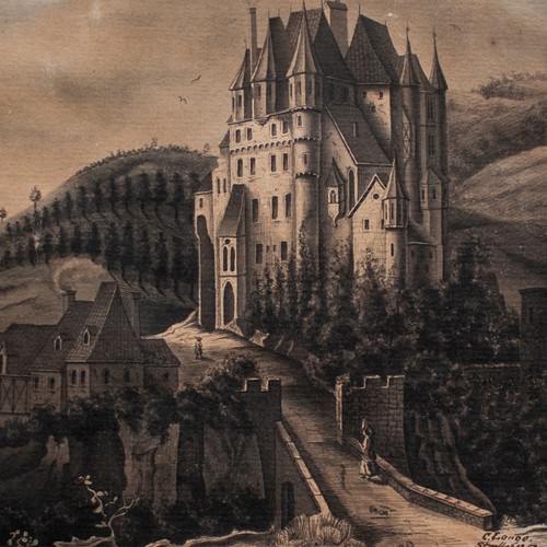 Burg eltz historische ansicht - historische,